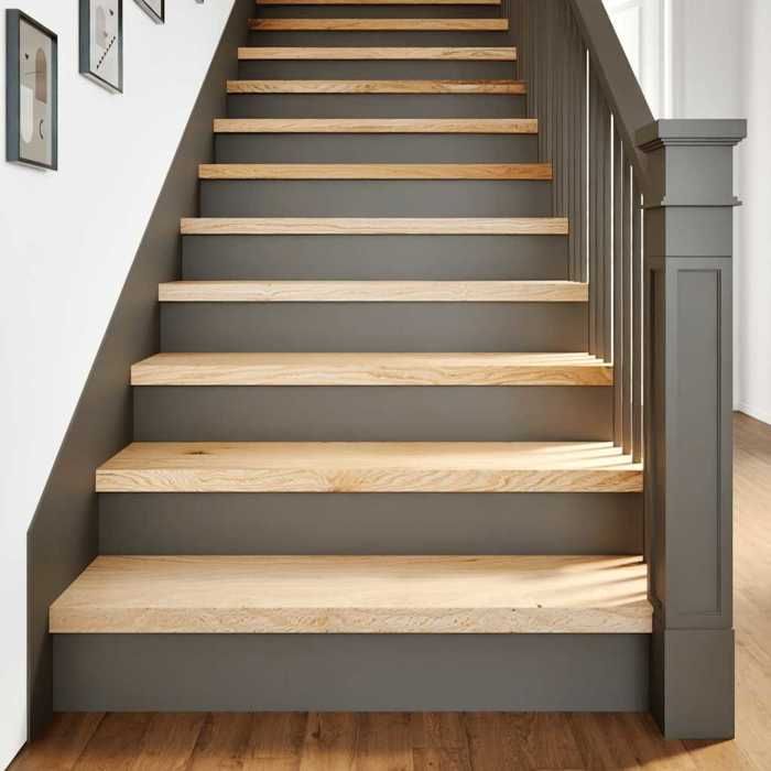 VidaXL Marches d'escalier 4pcs non traité 100x30x2cm bois chêne massif 3282902