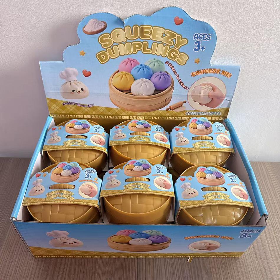 New Glitter Dumpling Squishies Dumpling Squishy With Box Dumplings Sensory Squeeze Toy For Stress Relief