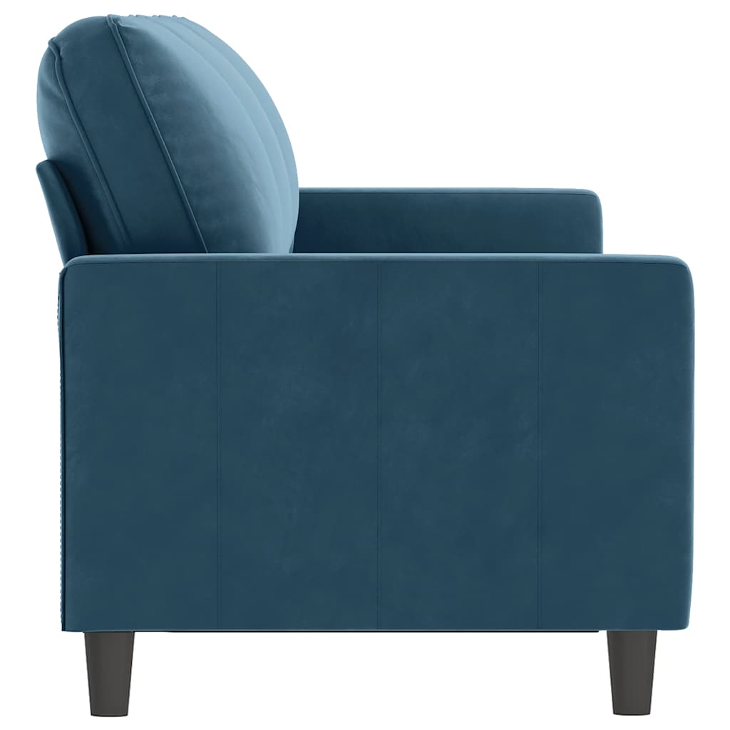 3 Seater Sofa Blue 180 Cm Velvet