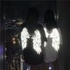 Summer New Fashion Women's Short Sleeve Reflective Wings Dark Trend T-shirt for Men and Women Lovers
