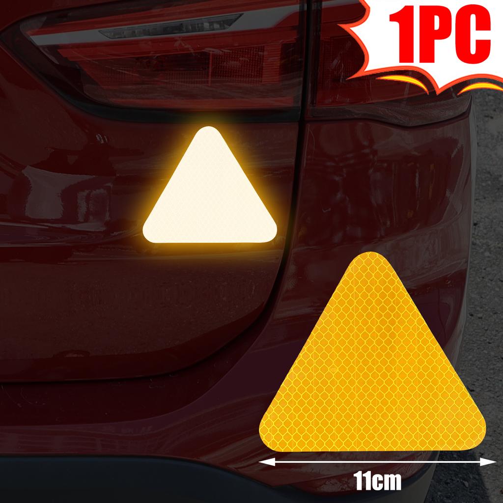 1-10Pcs Reflective Stickers Night Light Safety and Warning Triangle Reflector Rear Light Sign Strips Auto Exterior Accessories