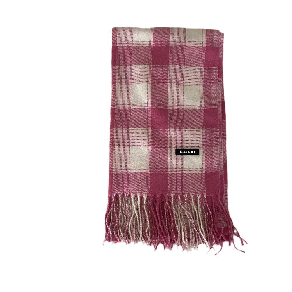 2025 Winter Red Plaid Imitation Cashmere Scarf - Warm Neck Warmer for Women & Couples