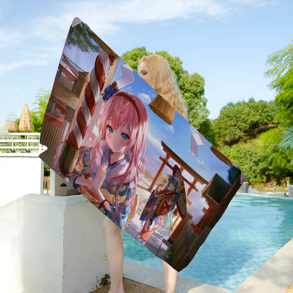 M-Miku Luka Microfiber Beach Towel Absorbent Quick Dry Soft Yoga Swimming Resort Mountain Climbing Towel