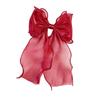 Elegant Large Bowknot Hair Clip For Women French Design Long Tail Tulle Hair Styling Accessories for Everyday Wear