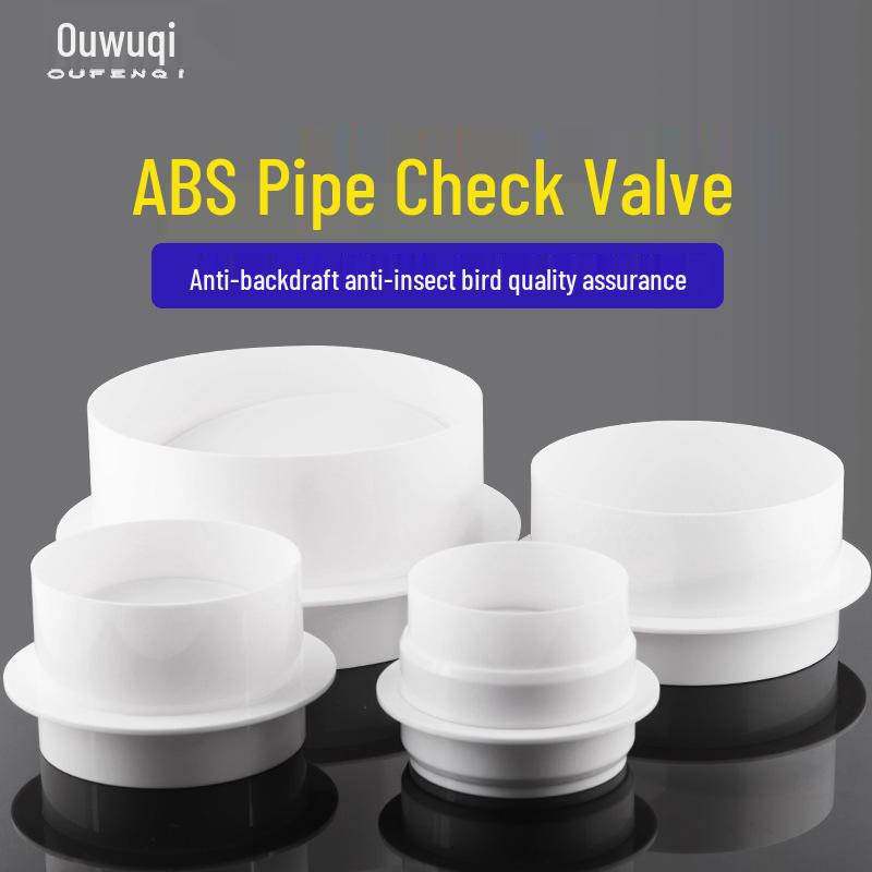 Round One-Way Check Valve Kitchen Anti-Odor Backflow Preventer for Range Hood Fan Hose