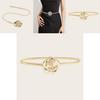 Cinturón Metálico de Resorte para Mujer con Cadena de Doble Anillo para Estilizar Vestidos y Camisas
