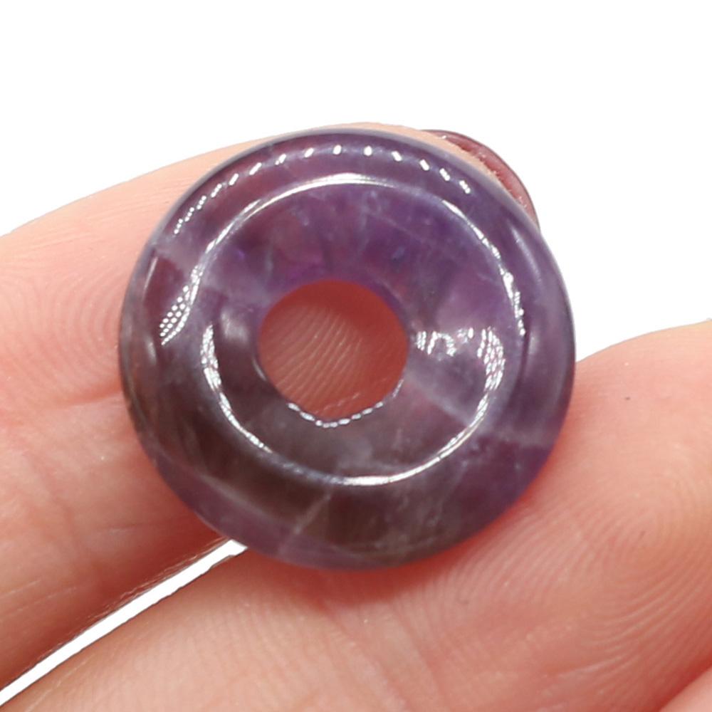 5Pcs Round Natural Stone Big Hole Beads Healing Crystal Gemstone Loose Beads for Jewelry Making DIY Necklaces Accessories 18x18mm