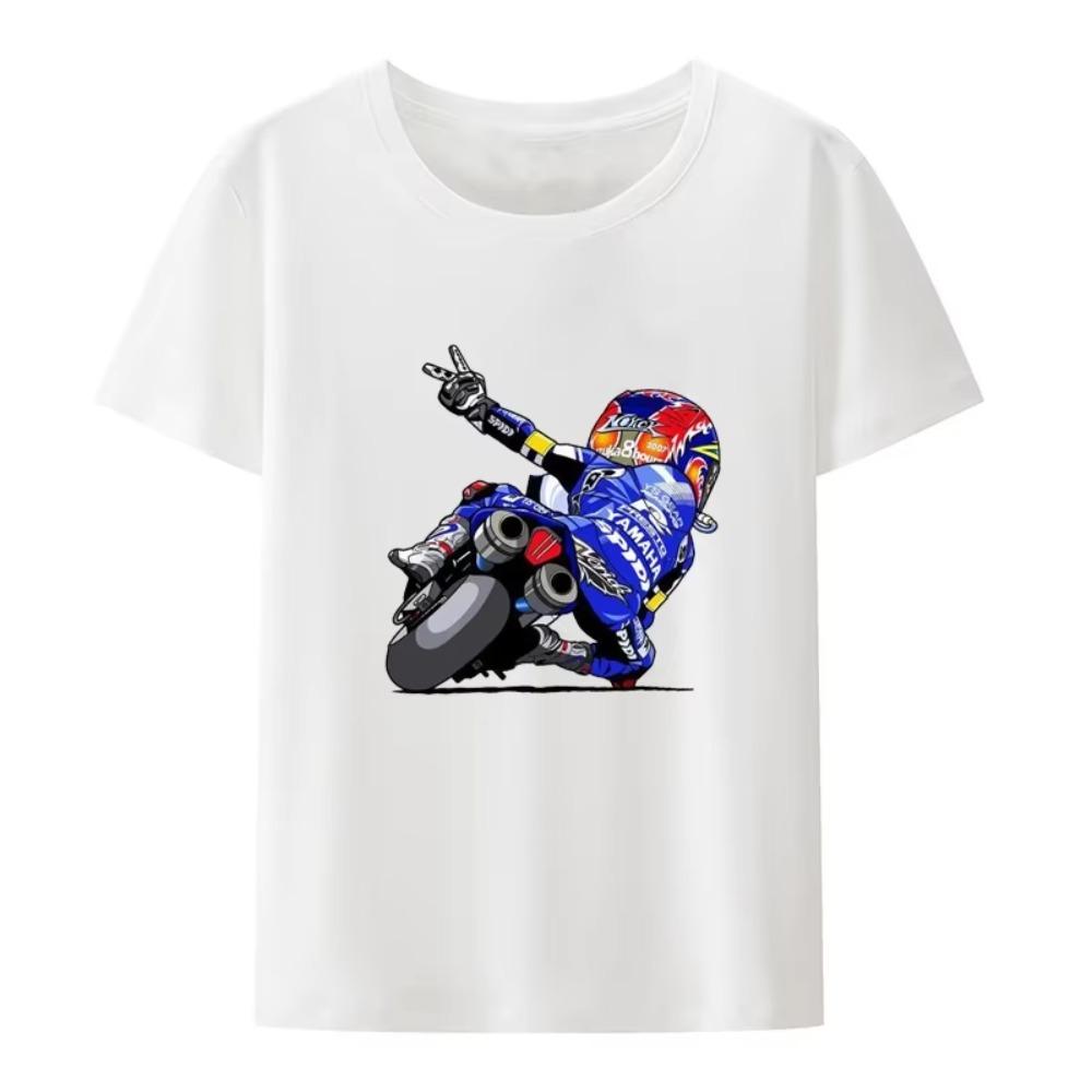 

Outdoor Motocross Racing Jump Stunt Racing Extreme Sport Print T-Shirt Men Funny Motorcycl White Hipster Tee S белый