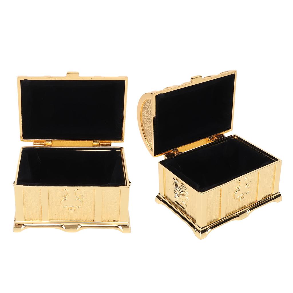 Vintage Jewelry Box Gold Color Retro   Zinc Alloy Scratch Proof Small Jewelry Box for Rings rrings Necklace