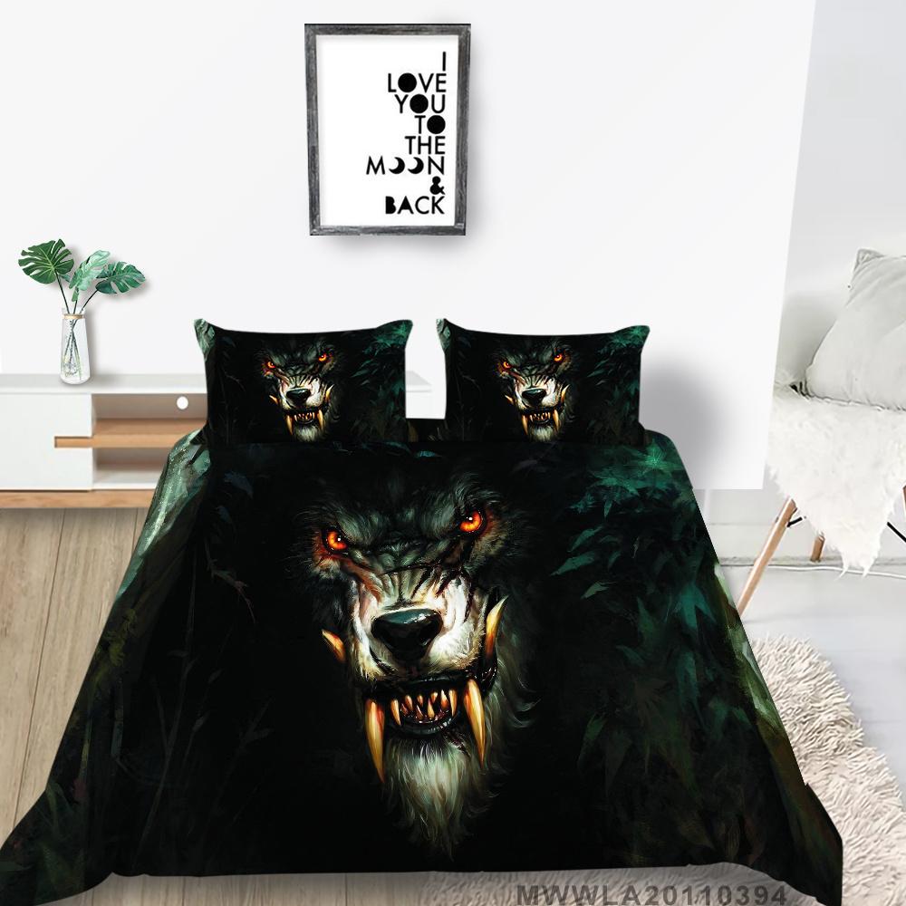 

Комплект одеял с подушкой для постельного белья, уникальный дизайн, домашний текстиль, принт с волком, элитный мальчик для мужчин EU Single 135x200cm