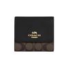 Trifold Wallet Canvas With Leather Card Holder, Wallet Small Women's Brown & Black CE930-IMAA8
