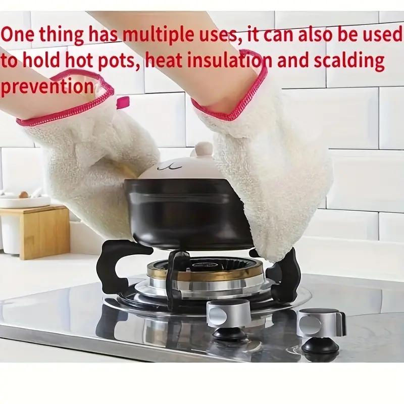 2/1pcs Bamboo Charcoal Fiber Waterproof Non-stick Oil Anti-scald Household Kitchen Cleaning Dish Washing Gloves Clean Dishwashing Artifact