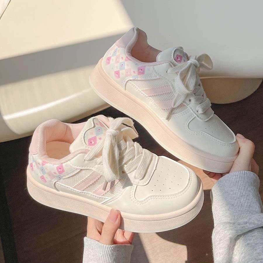 Super fire spring and autumn dopamine board shoes new student thick-soled breathable bread shoes