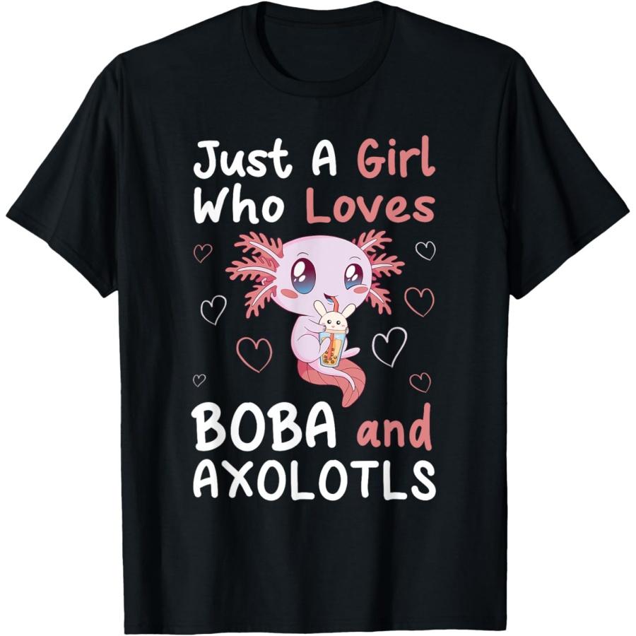 Just A Girl Who Loves Boba And Axolotl Bubble Milk Tea Otaku T-Shirt XXXXXL чёрный