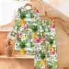Geometric Pattern Print Two Piece Outfit Women Long Sleeve Irregular Hem Tunic Top Wide Leg Pants Casual Matching Set