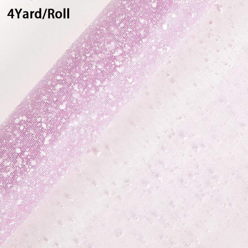 50cmx4yard Roll Beautiful Silk Screen Flower Packaging Gauze Snow Dot Yarn Net Bouquet Pack Gift Wrappging Soft Clear roll Yarn