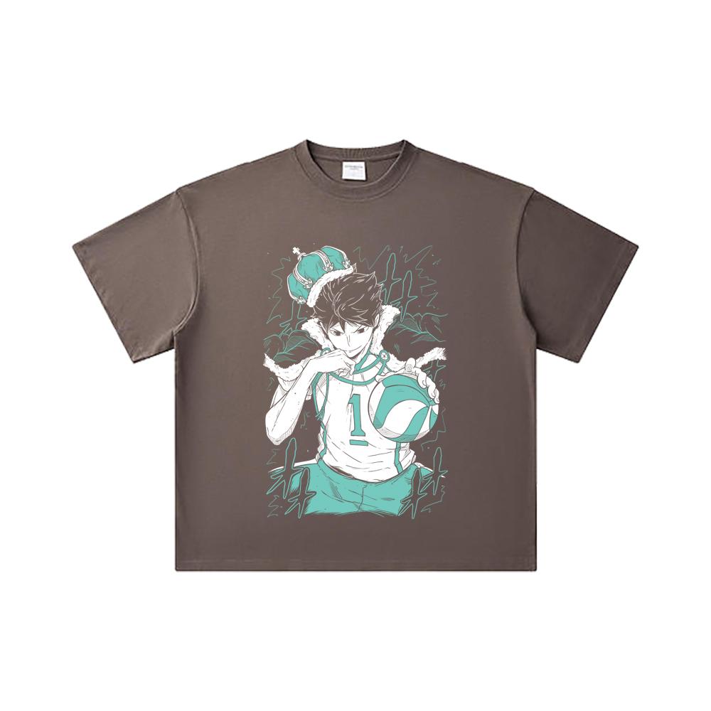 260 GSM Double Yarn 32 Count 100% Cotton Haikyu V3 Oikawa Print Unisex Heavy Cotton T Shirt