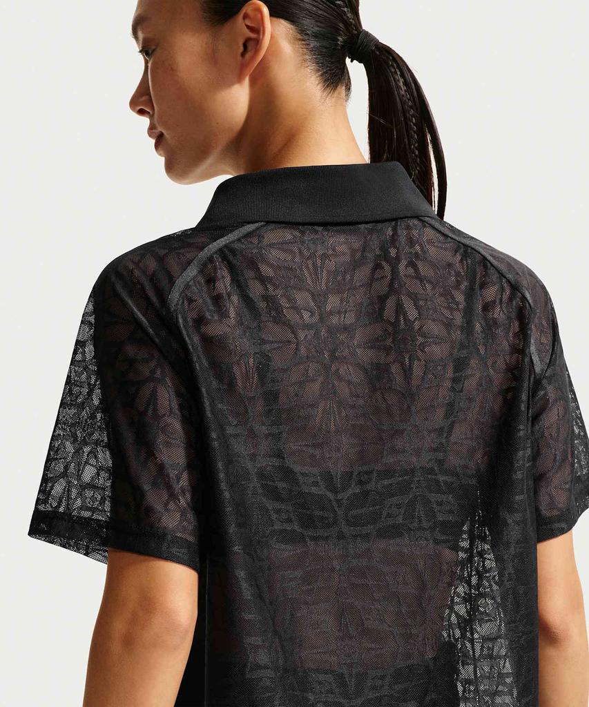 NIKE Sportswear Loose Lace Polo Jersey Top W - Black:White / If0521-010