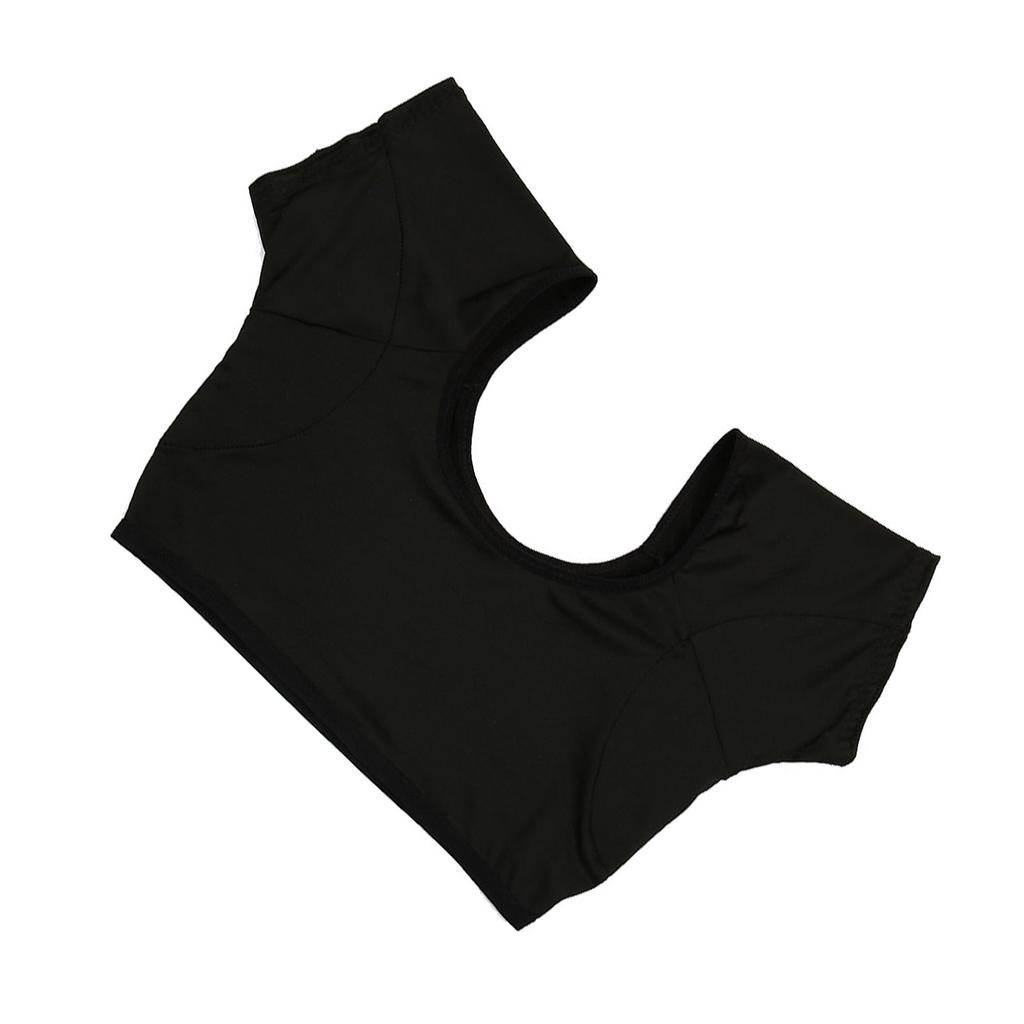 Underarm Sweat Vest Short Sleeve Sweat Absorption Pullover Design Washable Armpit Sweat Vest for Woman Girls Black L