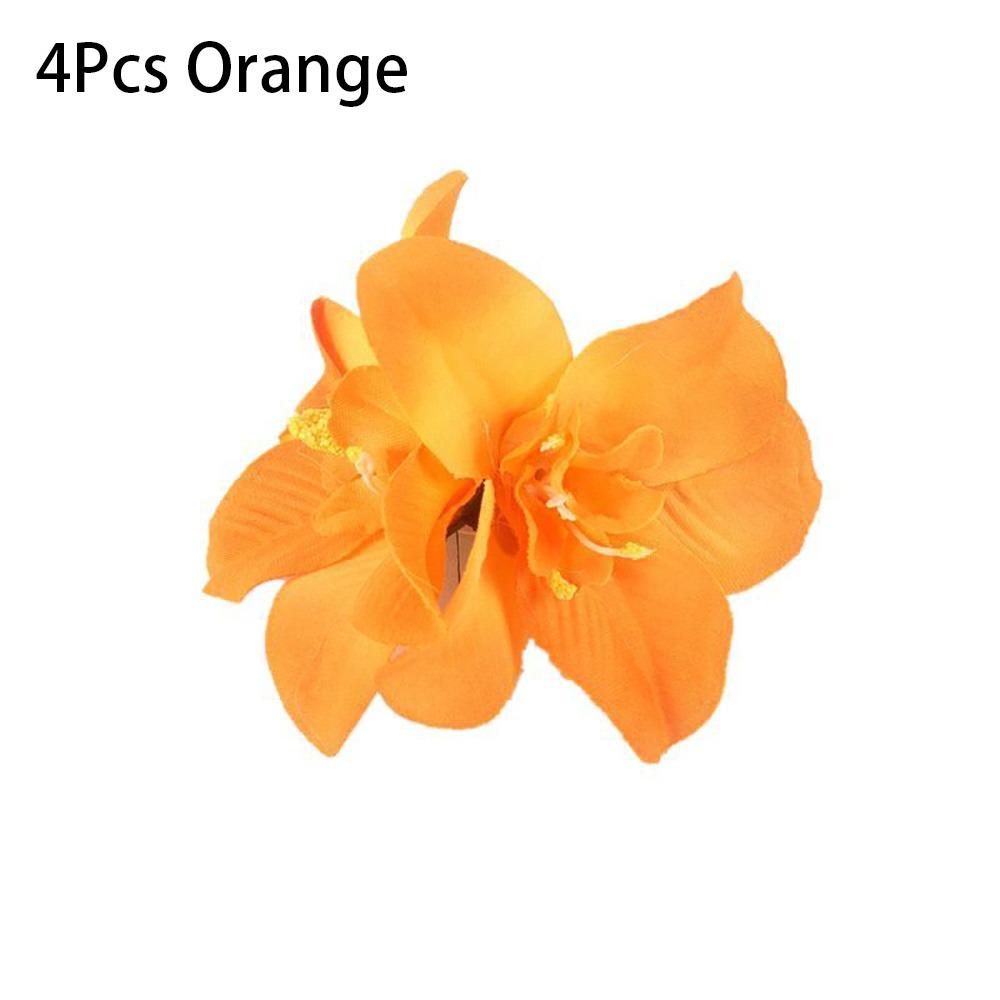 

4Pcs/Pack Artificial Floral Hair Clips Bohemia Headwear Girl Hair Accessories 4Pcs Orange