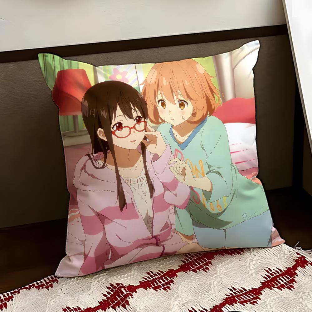 Anime BBeyond the BBoundary Cushion Cover Reversible Soft Durable Pillow Cover Home  Car MultiScene Use for Daily Comfort