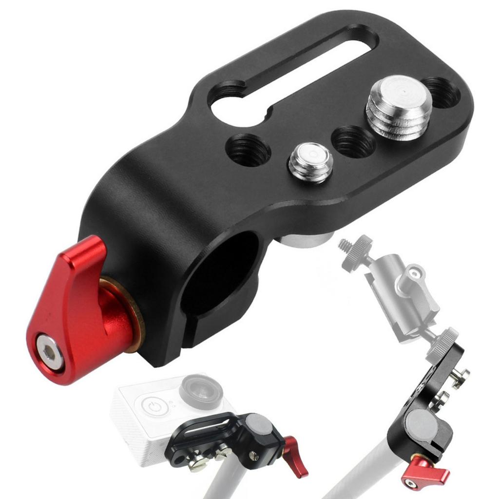 Professional 15mm Rod Clamp Aluminum Alloy Single Rod Mount Adapter Connector for Camera Support System Microphones