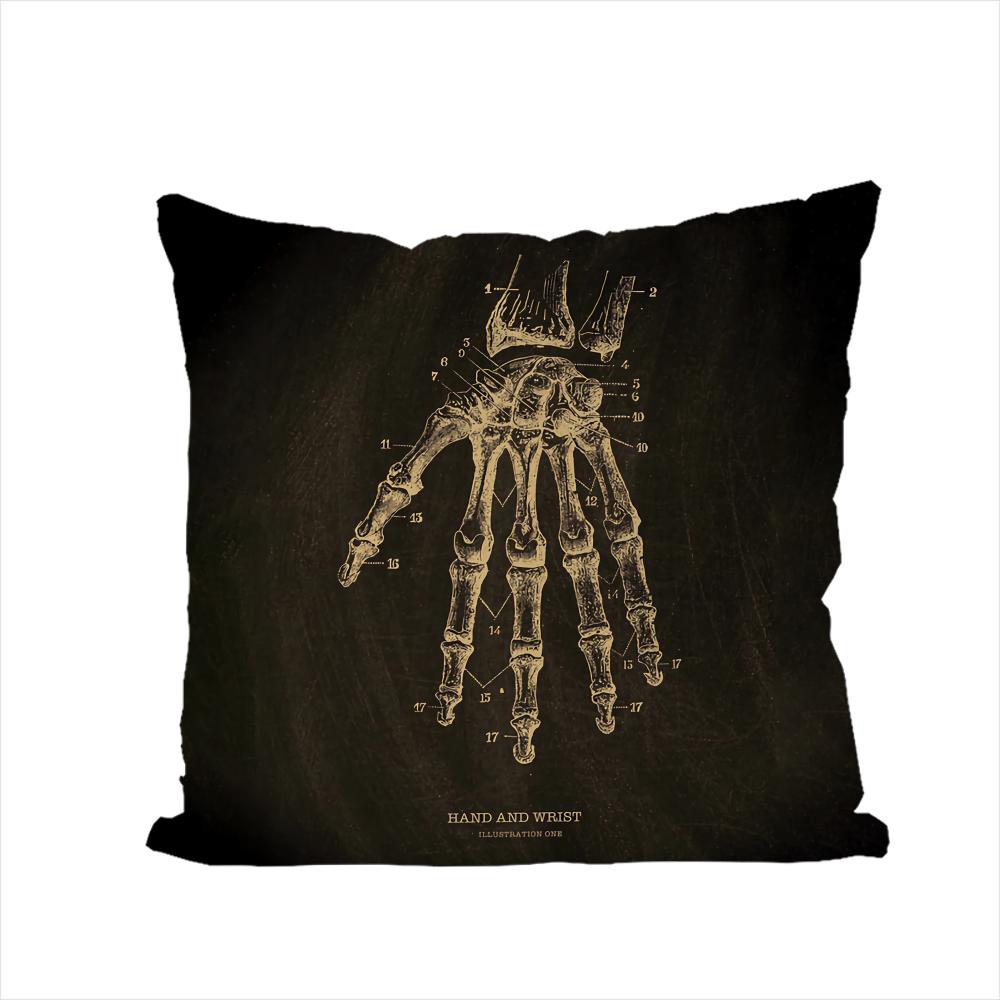 Anatomical Skeleton Pillow Case For Car Sofa Decorative Home Doublesided Print Plush Square Throw Pillow Cushion Cover