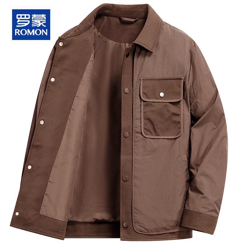 

ROMON Men s Casual Faux Two-Piece Cotton Jacket 2XL