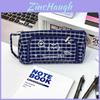 Cute Cat Lattice Pattern Pen Case With Fabric Material For Students And Girls