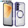 KEYSION Transparent Magnetic Case for Infinix Hot 50 4G Silicone+PC Heavy Duty Shockproof Phone Cover for Infinix Hot 50 Pro+ 4G
