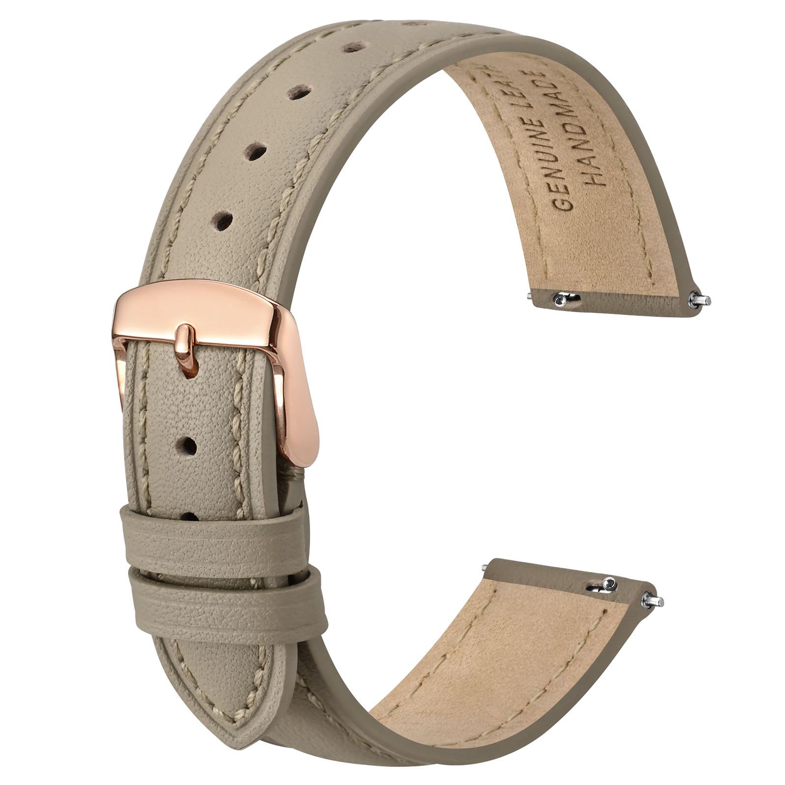 

[Anbeer] Leather Watch Strap Quick Release Elegant Watch Band Red for Women 12mm 14mm 20 mm