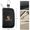 Housse de Boîte à Clés de Voiture en Cuir Fibre de Carbone Porte-clés pour Porsche Panamera Cayenne Taycan 911 718 Macan Carrera-GT 928 968 Accessoires