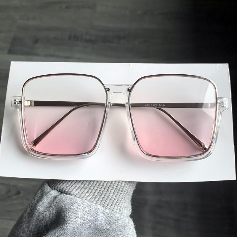 Damebriller uten sminke Stor blush-brille - Trendy slankende anti-UV solbriller for influensere.
