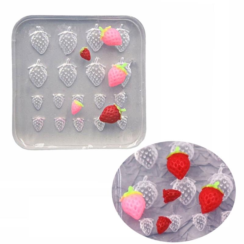 Strawberry Ornament Crafts Silicone Mold Jewelry Epoxy Casting Jewelry Tool Making Resin Diy Craft Home Decoration