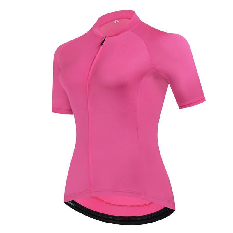 Womens Lightweight Breathable Cycling Jersey Short Sleeve Solid Color Road Bike Apparel
