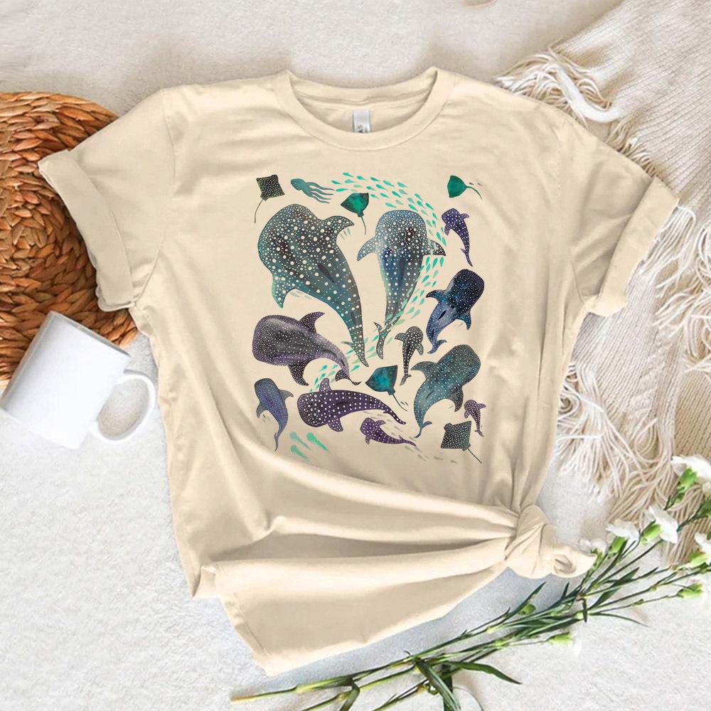 Whale tshirt Women streetwear graphic Japanese t shirt feUnisex y2k graphic designer clothing
