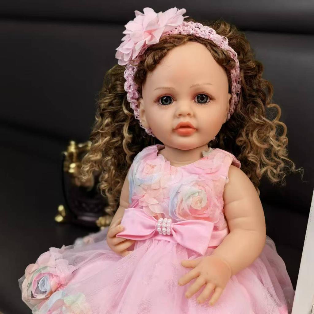 Realistic Princess 55 Cm Reborn Baby Girl Dolls Full Silicone Vinyl Body Bebe Reborn Doll Toys Birthday XMAS Easter Gifts