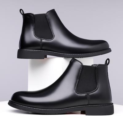 Mode Mode Herren Casual Leder Chelsea Boots Neues Design High Top Schuhe Spitzschuhe Business Schuhe Klassische Bequeme Stiefeletten Botas