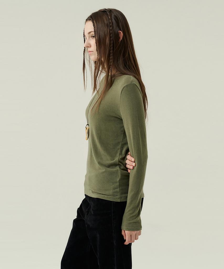 VOYONN Round Neck Woolrayon T-Shirt Green 914