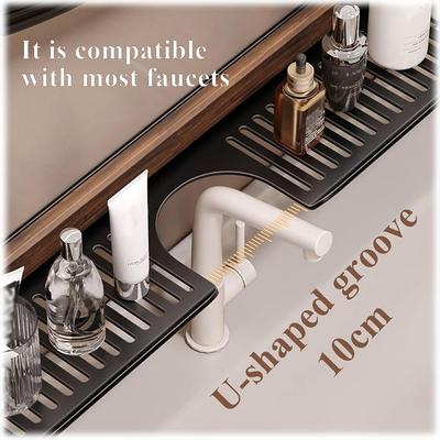 Walnut Suction Cup Bathroom Shelf No Drilling Wall Mounted Faucet Organizer Sink Rack Heavy Duty Storage Rack Bathroom Supplies