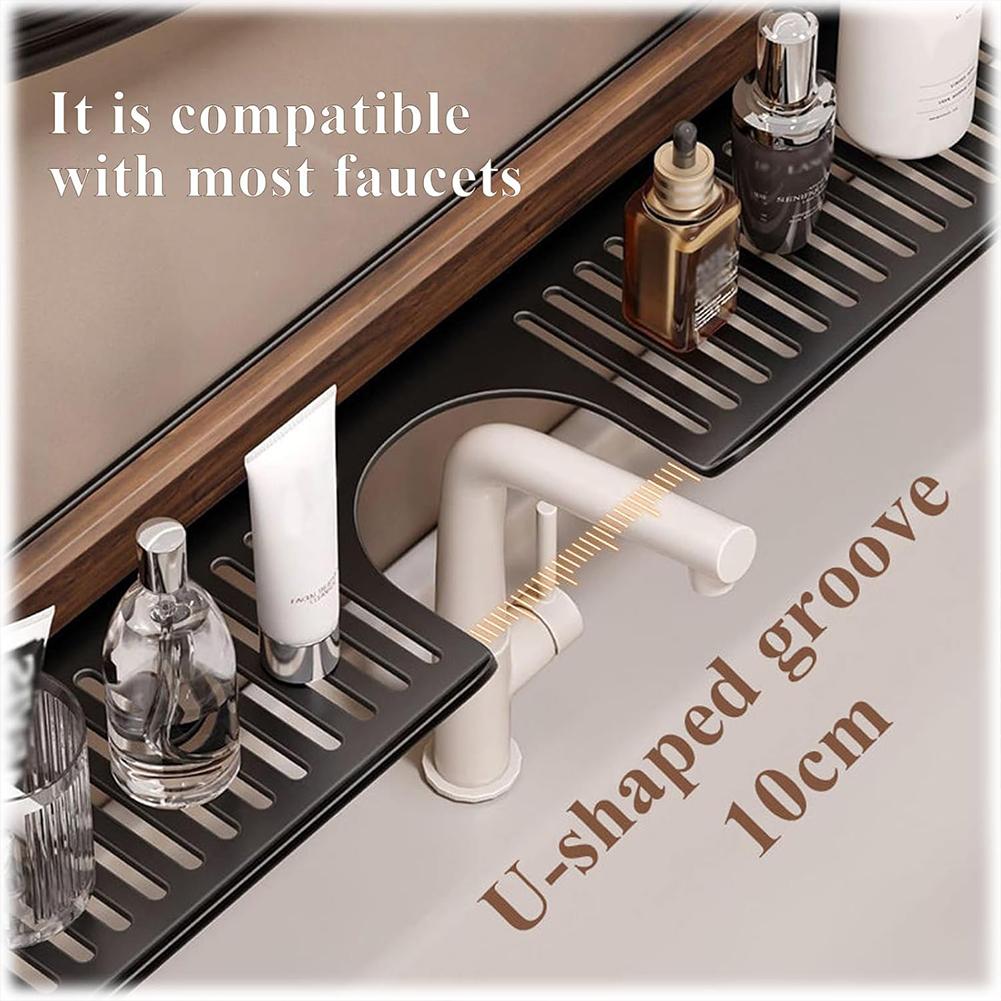 Walnut Suction Cup Bathroom Shelf No Drilling Wall Mounted Faucet Organizer Sink Rack Heavy Duty Storage Rack Bathroom Supplies nero