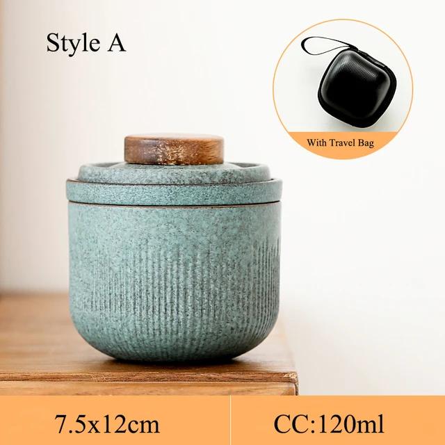 

green ceramic teapot teacup handmade portable travel tea sets