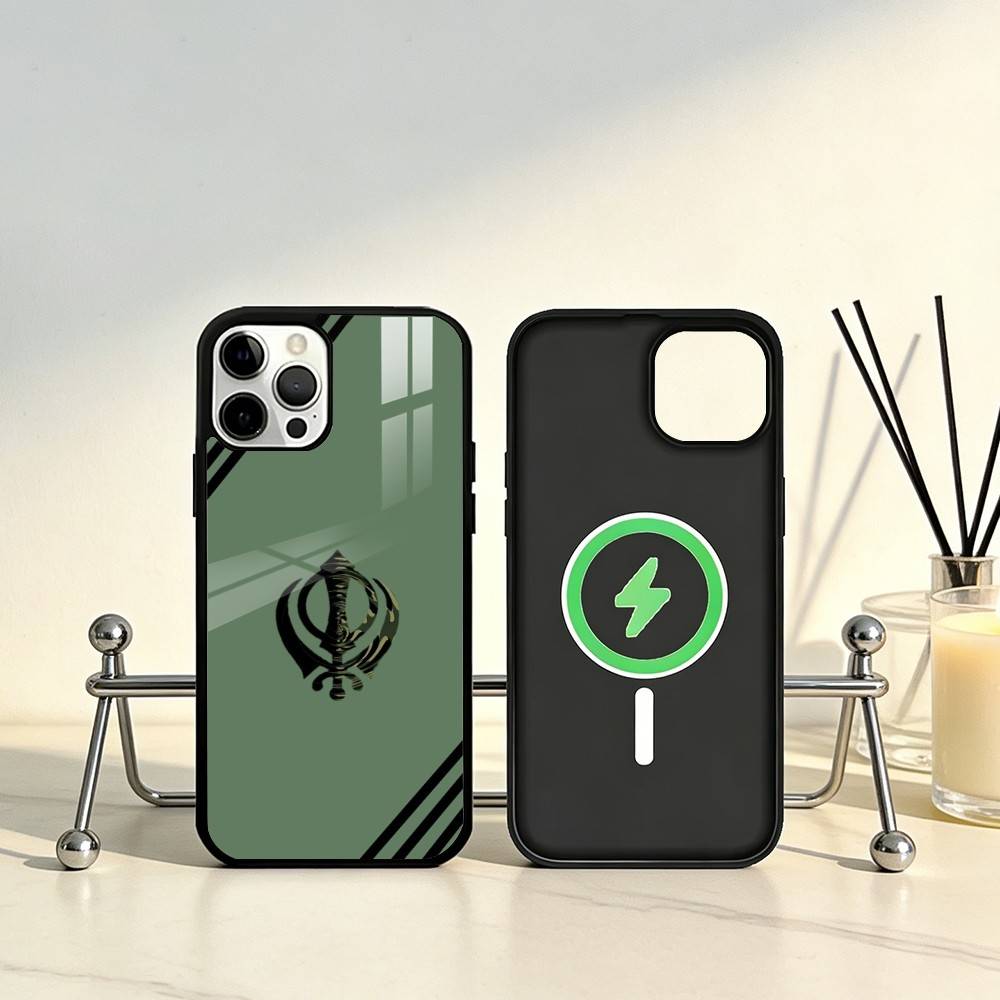 Sikh Khanda S-Sikhism Phone Case For iPhone17,16,15,14,13,12,11 Plus,Pro Max Magnetic For Magsafe Wireless Charging iPhone15Plus