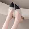 2025 Summer Women Yellow Black Knitted Slides Mules New Elegant Mesh Breathable Med Heel Slippers Closed Toe Slides Party Shoes