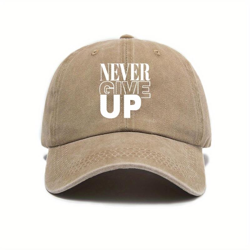1 Stück Unisex 'never Give Up' Baseballkappe, verstellbare Sonnenschutzkappe, lässige Outdoor-Reise-Fahrerkappen für den täglichen Gebrauch, reise