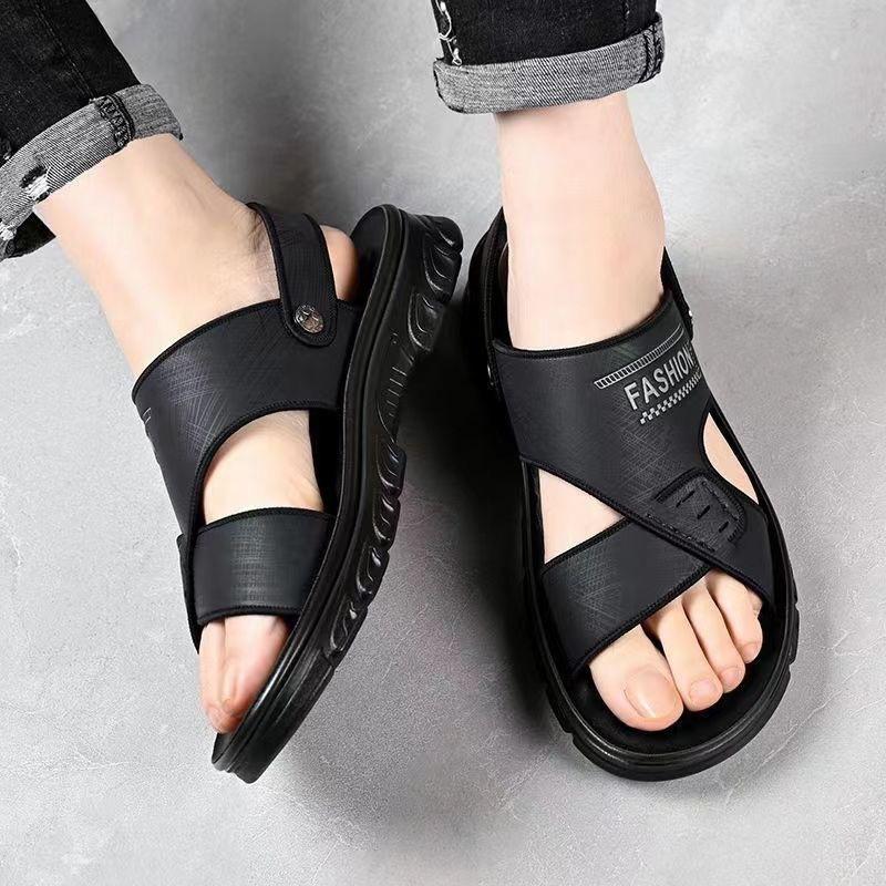 Sandalias de hombre con suela gruesa para playa en verano, zapatillas modernas y frescas para hombre.