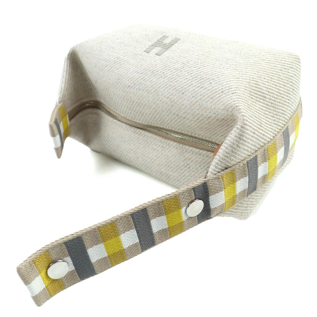 Pristine HERMES Pouch BRIDE A BLACK PM OC Serie Button Handbag wool Women Used