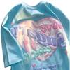 Women's Oversized Heart Design Blue Cotton Tee - Sweet & Spicy Summer Style