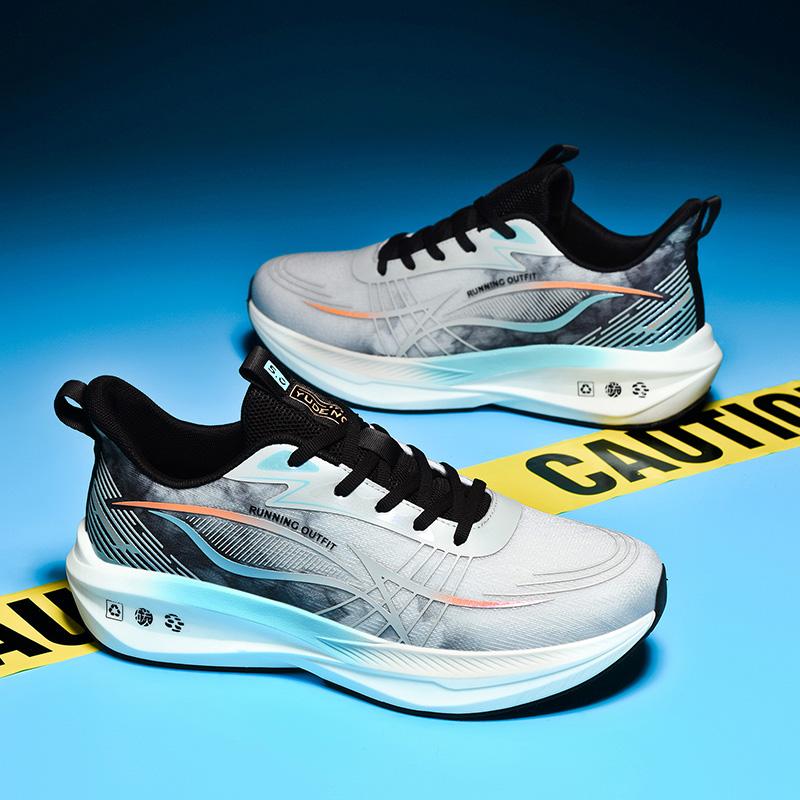Sneakers Summer New Mesh Breathable Carbon Plate Lightweight Racing Shoes Shock Absorption