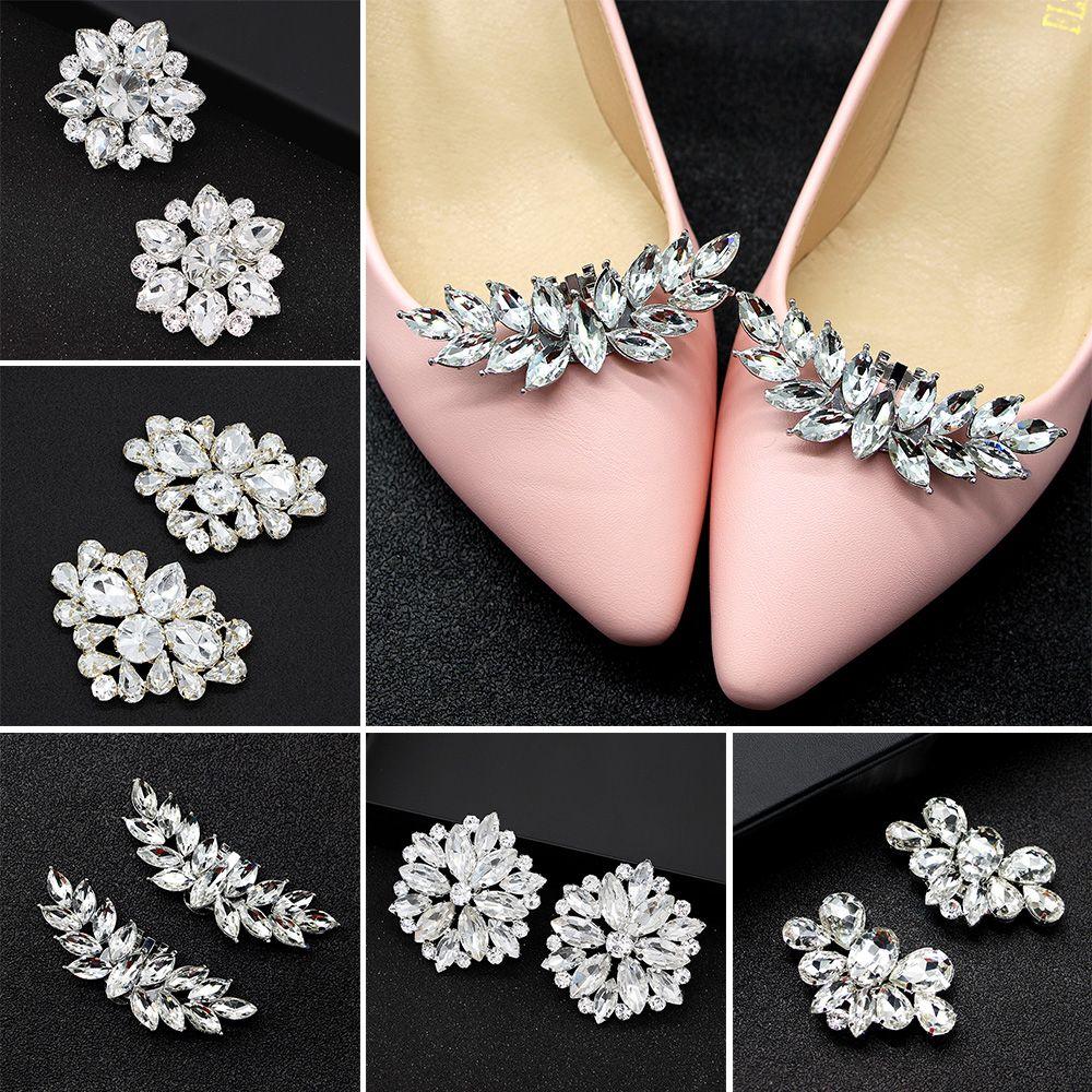 1PC Lady Wedding Square Clamp Shoe Decorations Shoe Clip Shiny Decorative Clips Charm Buckle